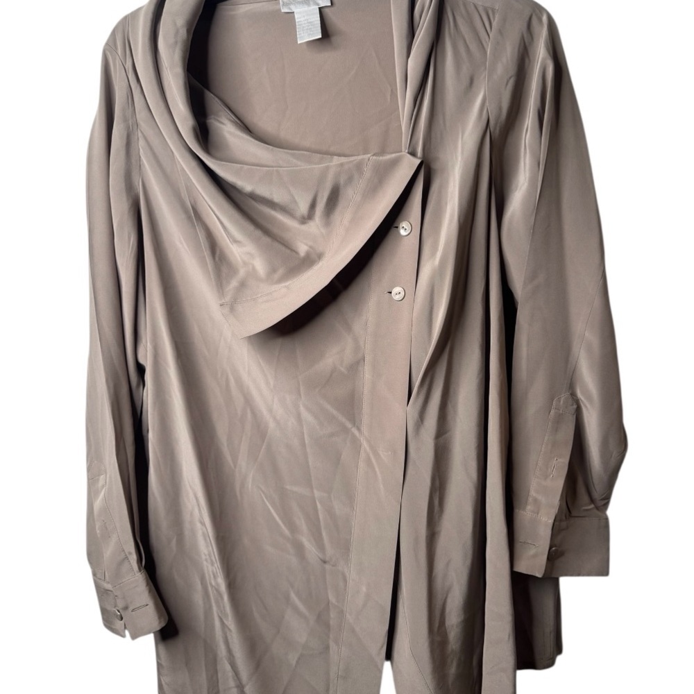 Soft Surroundings Taupe Drape Neck Top